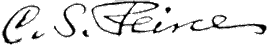 Signature of Charles Sanders Peirce